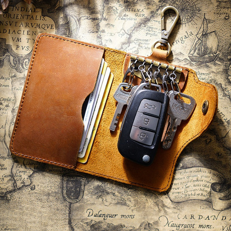Wholesale Genuine Leather Creative Retro Multifunctional Keychain